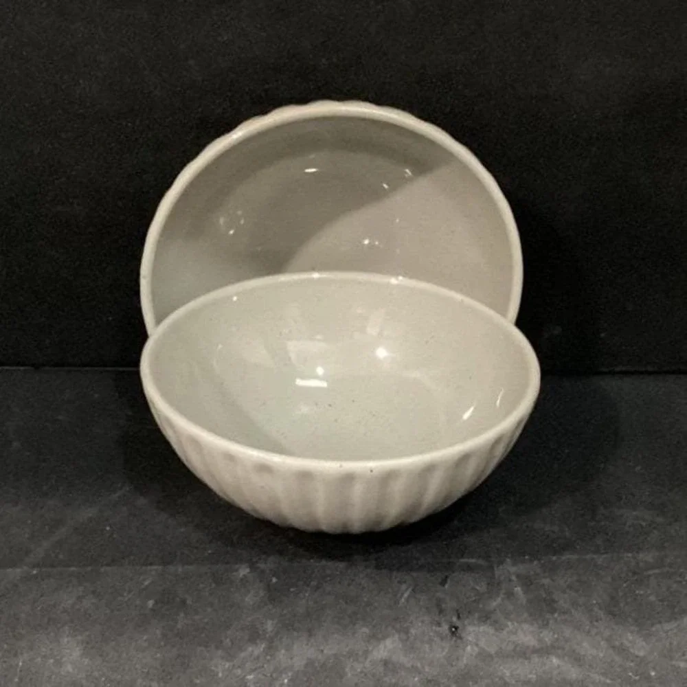 West Elm Gray Speckled Cereal Bowls,‎ Set Of 2, Minimalist Stoneware Dinnerware